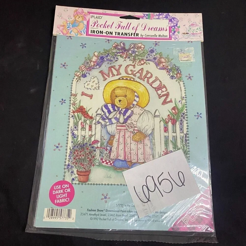 #6956 VTG Pocket Full of Dreams I Love My Garden Iron On Transfers By Consuella